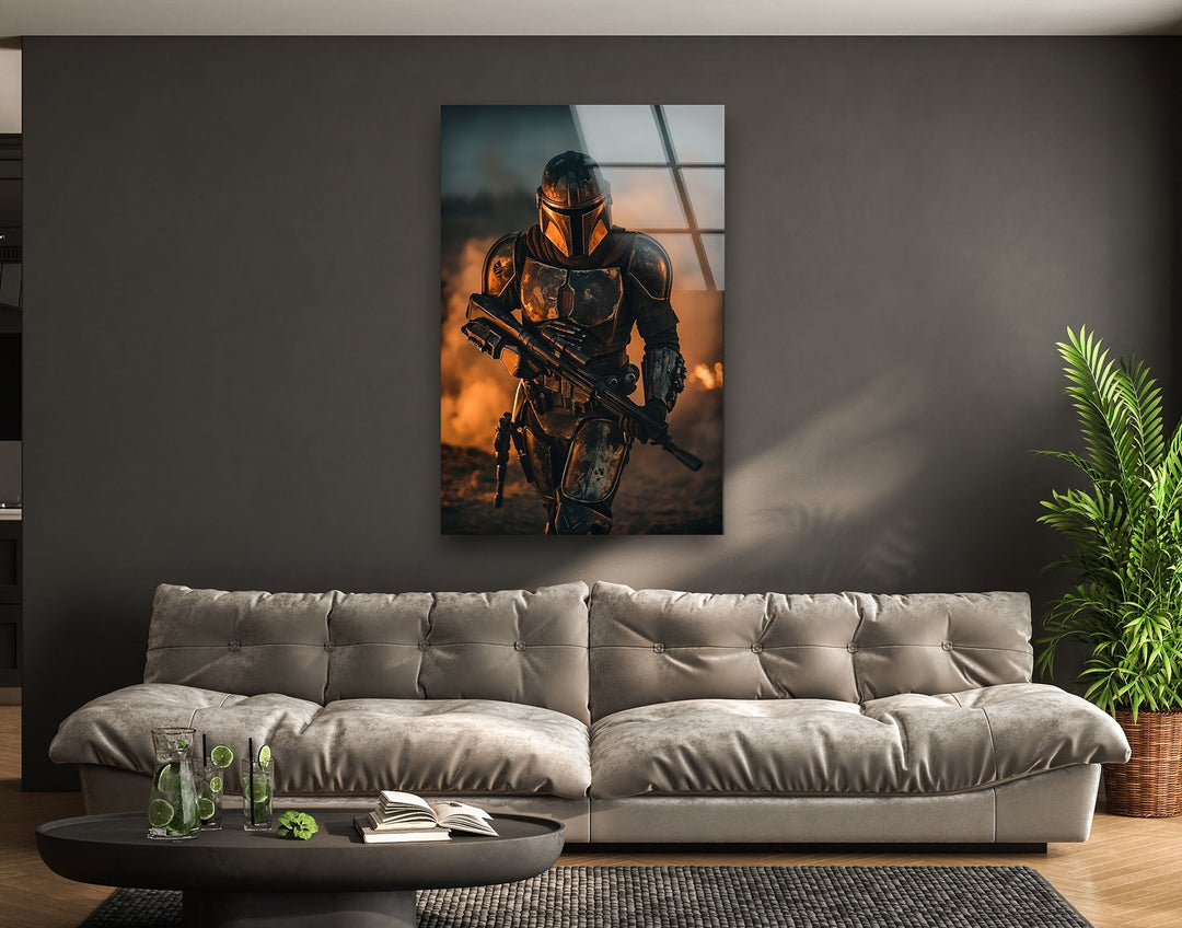 The Mandalorian Star Wars Glass Wall Art glass wall decor, glass wall art decor
