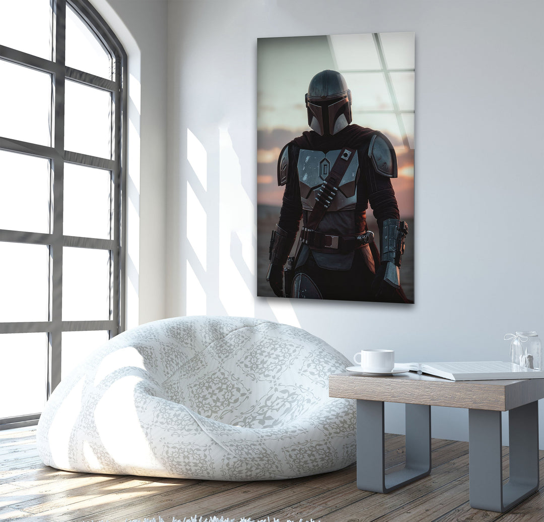 Mandalorian Star Wars Glass Wall Art print on glass, glass printed photos
