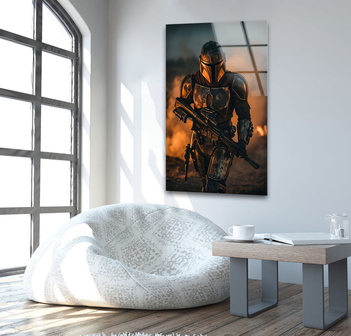 The Mandalorian Star Wars Glass Wall Art glass pictures for Wall, glass prints wall art
