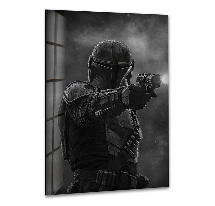 Mandalorian Shooting Star Wars Glass Wall Art Glass Printing Wall Art, Print photos on glass
