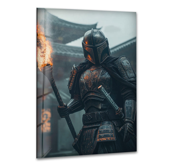 Mandalorian & Torch Star Wars Glass Wall Art Glass Printing Wall Art, Print photos on glass
