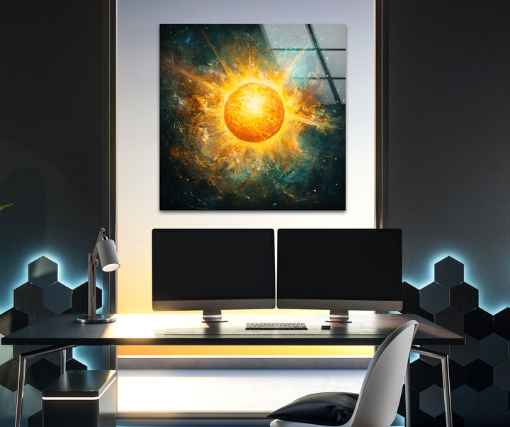 Space wall art showcasing vibrant nebulae, distant stars, and celestial landscapes
