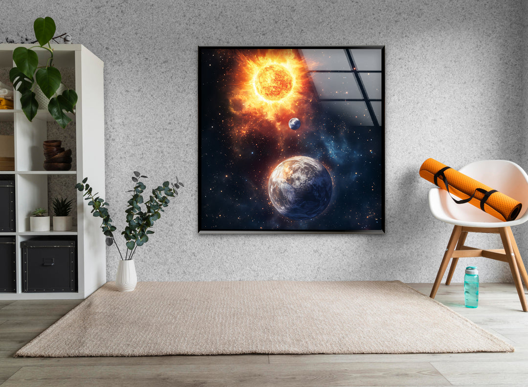 Moon and Sun Glass Wall Art Glass Printing Wall Art, Print photos on glass