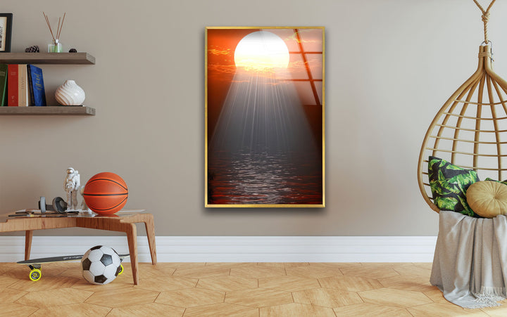 Sunset or Morning Light Red Glass Wall Art large glass photo prints, glass wall photos
