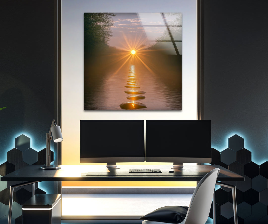 Sunset Road Glass Wall Art glass photo prints, glass picture prints
