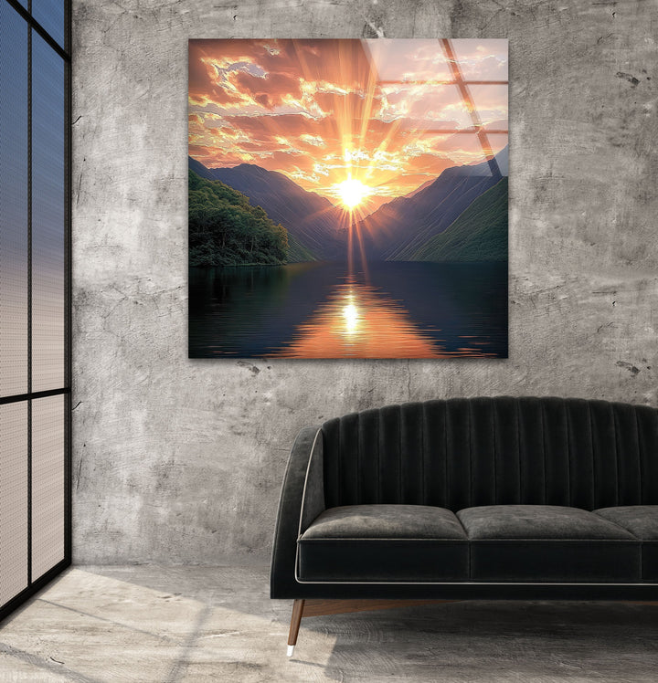 Sunset and Morning Light Glass Wall Art glass image printing, glass prints from photos
