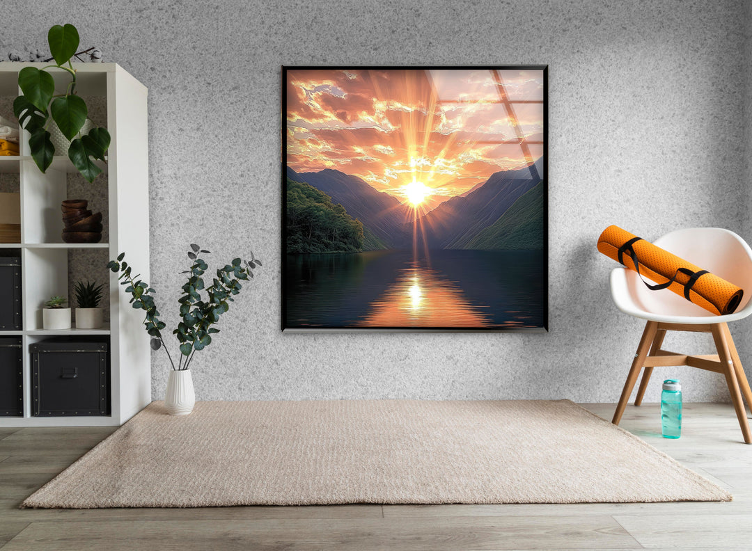 Sunset and Morning Light Glass Wall Art glass pictures for Wall, glass prints wall art
