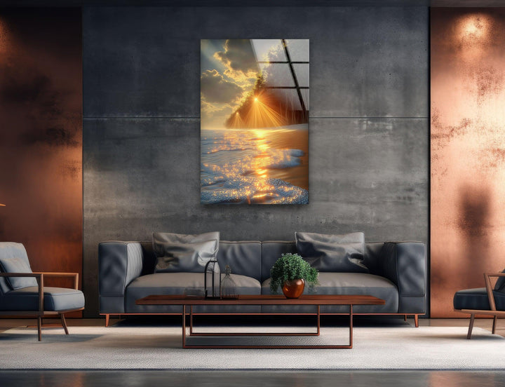 Tropical Sunset and Morning Light Glass Wall Art photo print on glass, prints on glass wall art
