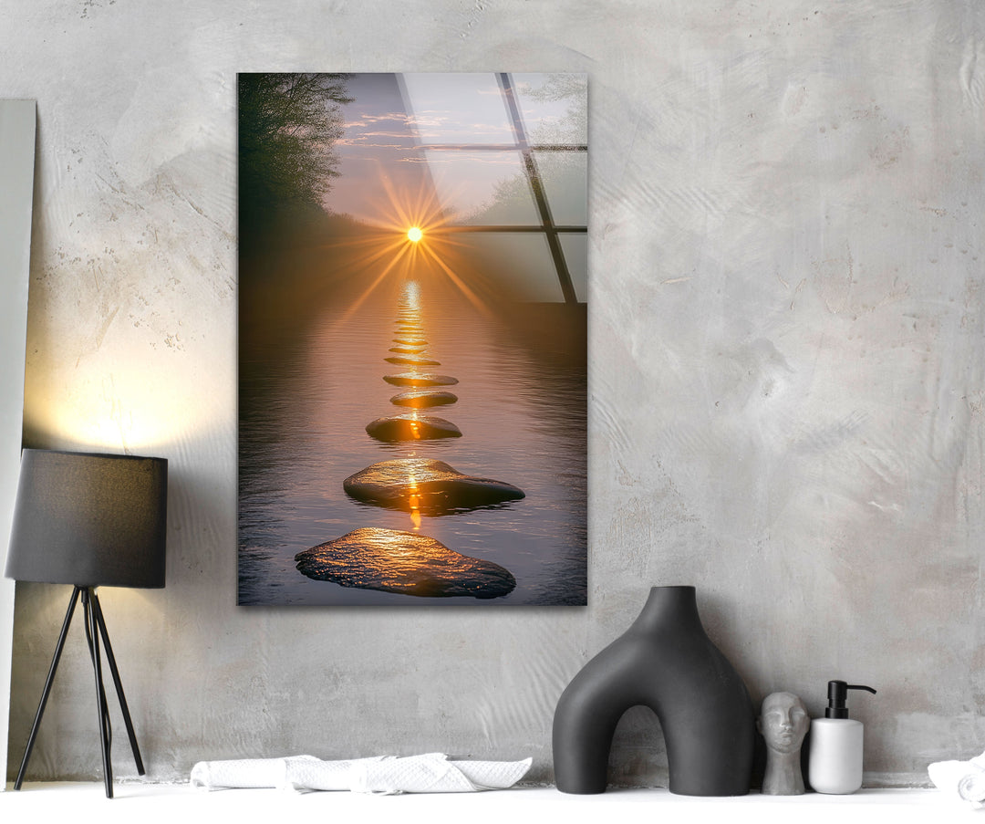 Sunset Road Glass Wall Art custom glass pictures, glass art prints
