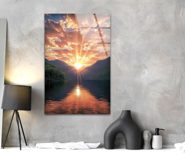 Sunset and Morning Light Glass Wall Art custom glass photo prints, large glass prints
