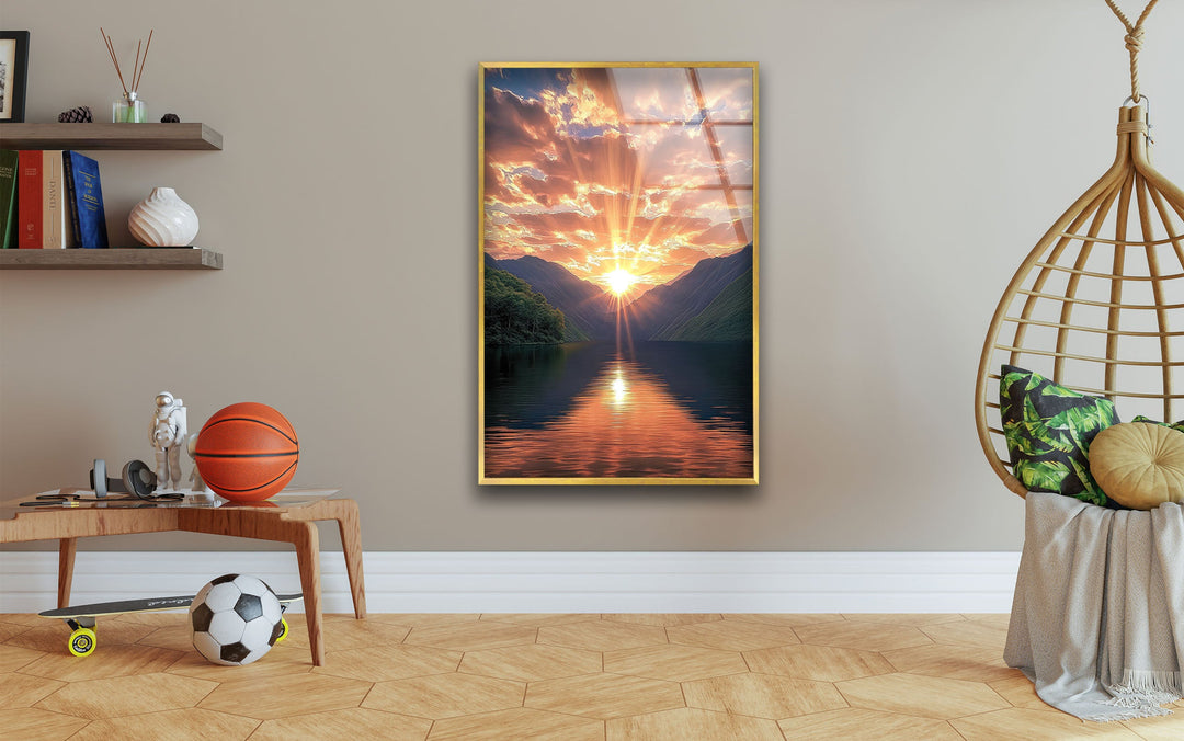 Sunset and Morning Light Glass Wall Art picture on glass wall art, photos printed on glass
