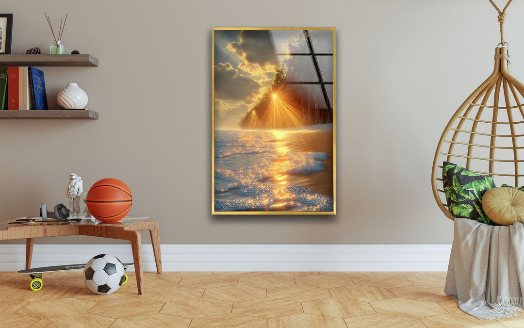 Tropical Sunset and Morning Light Glass Wall Art custom glass photo prints, large glass prints
