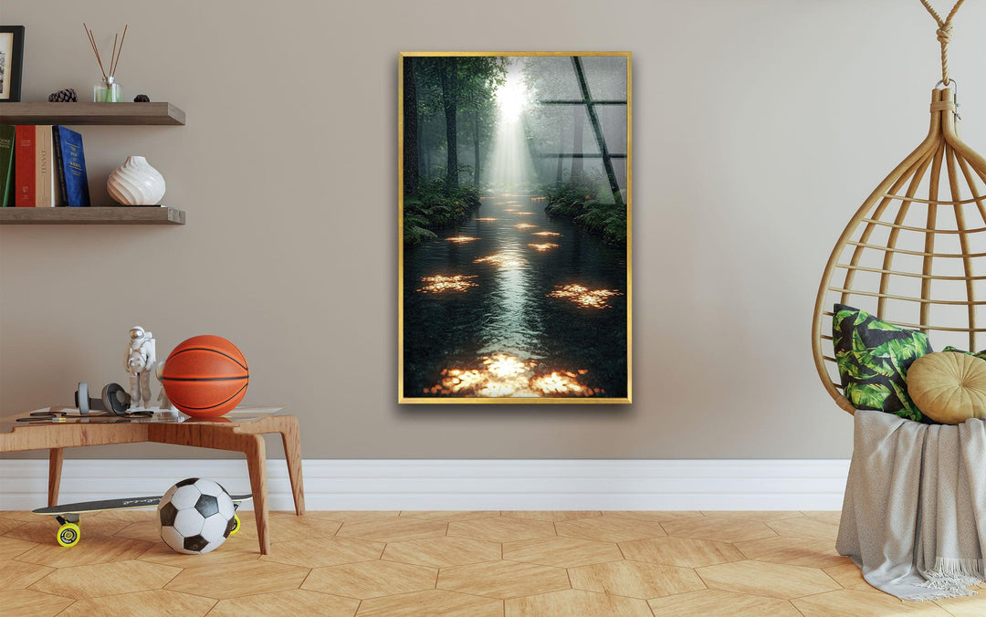 Forest Sunset and Morning Light Glass Wall Art glass pictures for Wall, glass prints wall art
