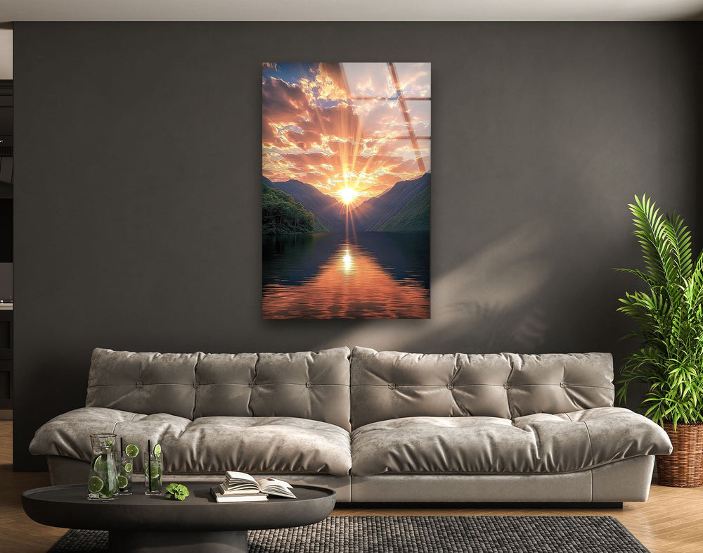 Sunset and Morning Light Glass Wall Art glass photo prints, glass picture prints
