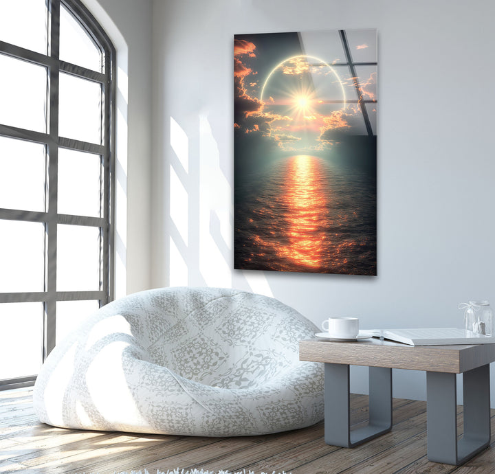 Sunset or Morning Light Glass Wall Art glass art painting, glass art for the Wall
