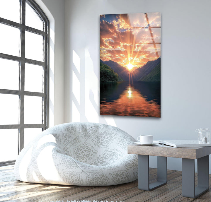 Sunset and Morning Light Glass Wall Art print on glass, glass printed photos
