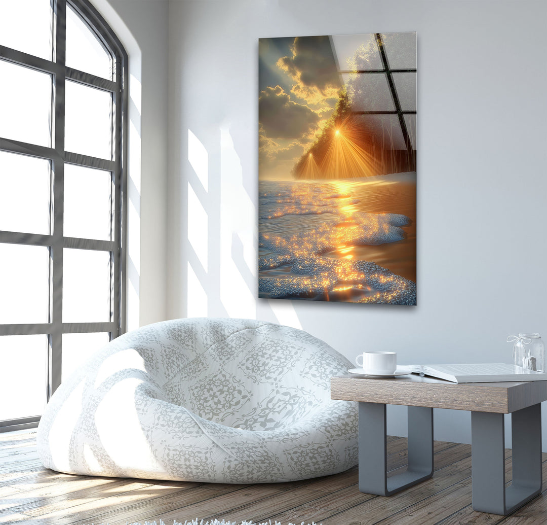 Tropical Sunset and Morning Light Glass Wall Art picture on glass wall art, photos printed on glass
