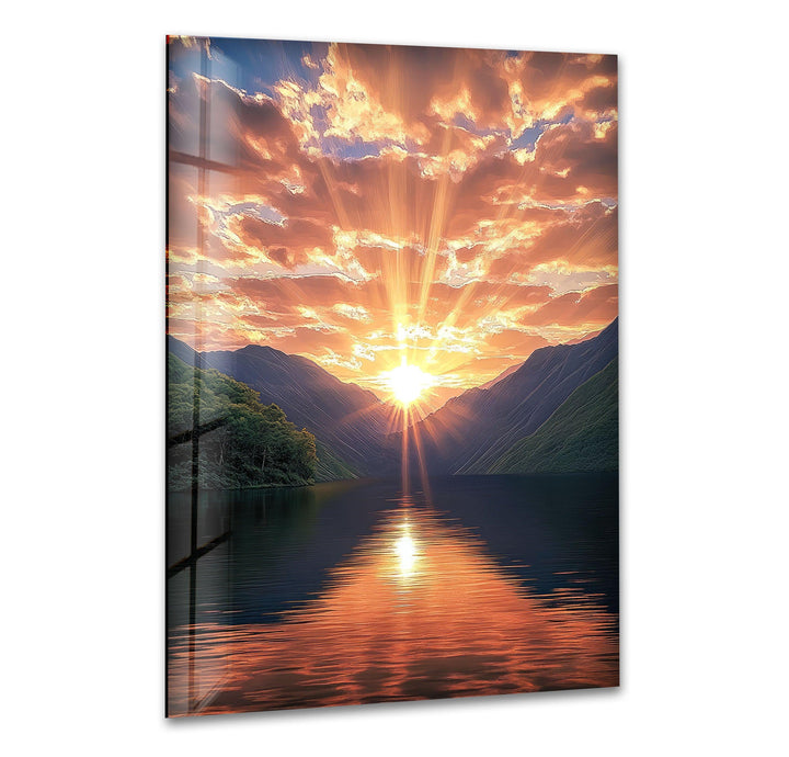 Sunset and Morning Light Glass Wall Art Glass Printing Wall Art, Print photos on glass
