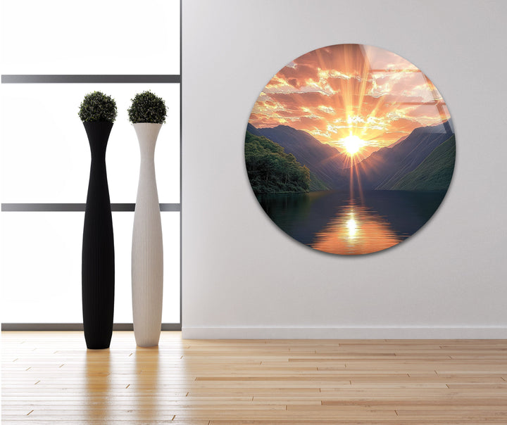 Sunset and Morning Light Glass Wall Art print picture on glass, Tempered Glass Wall Art
