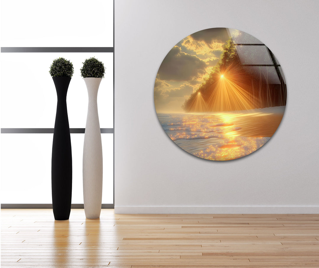 Tropical Sunset and Morning Light Glass Wall Art print on glass, glass printed photos
