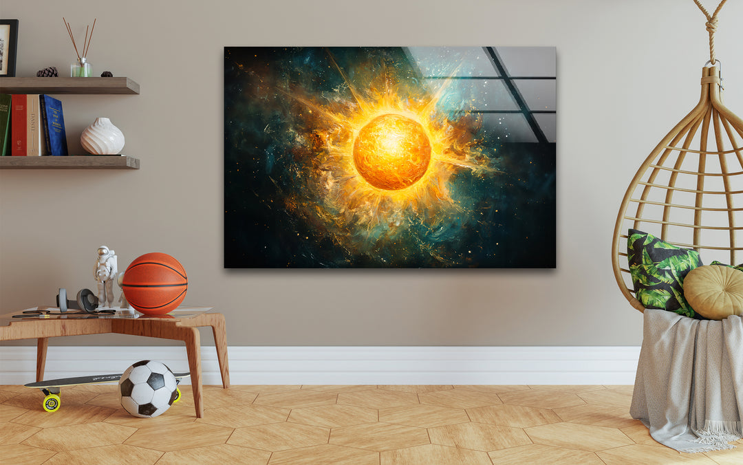 Space wall art designed to bring a sense of wonder and adventure with futuristic celestial landscapes
