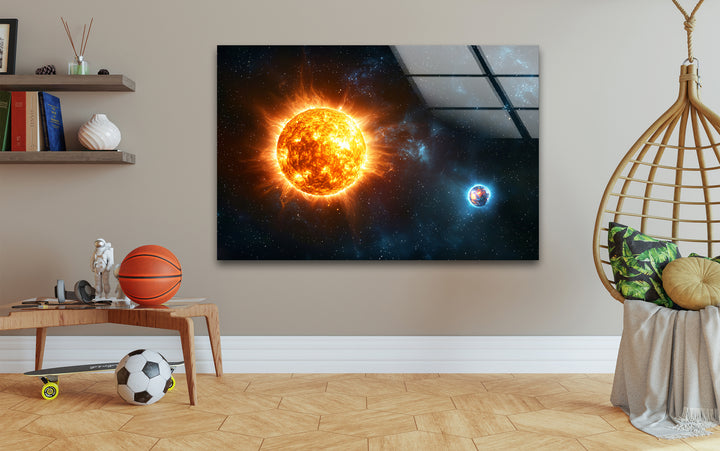 Space wall art designed to bring a sense of wonder and adventure with futuristic celestial landscapes
