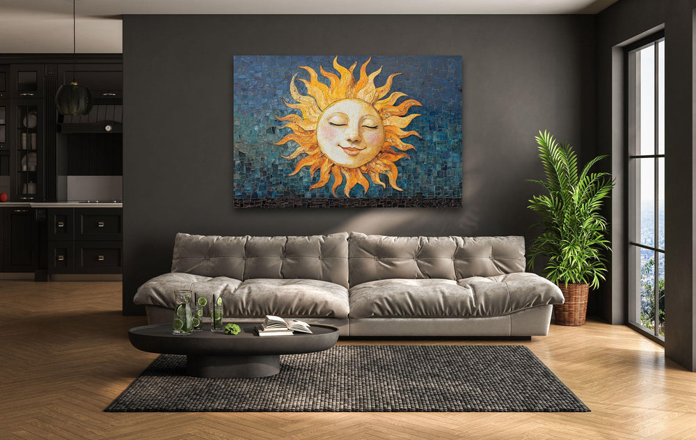 Smile Sun Glass Wall Art custom glass photo prints, large glass prints
