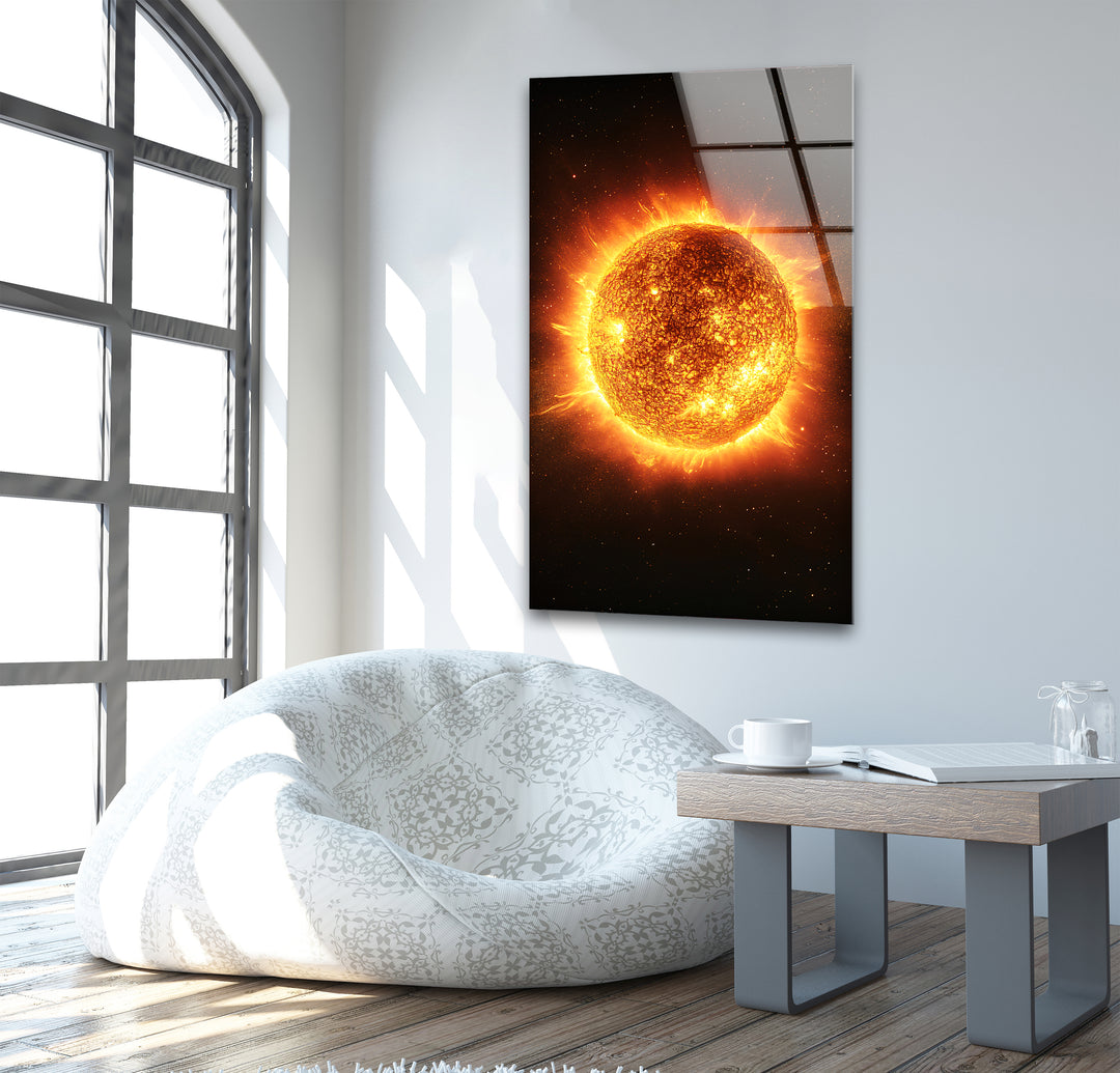 Sun in Galaxy Glass Wall Art art glass wall art, glass wall art pictures