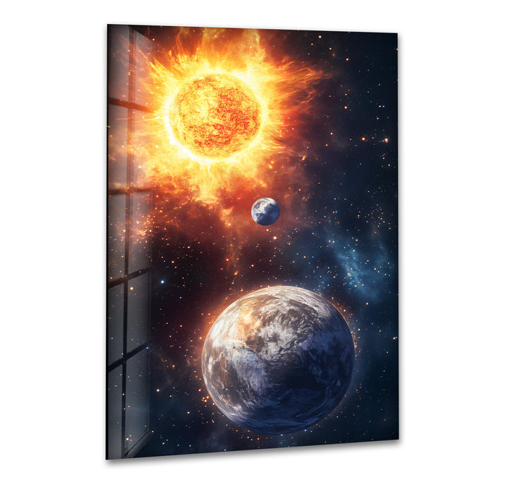 Moon and Sun Glass Wall Art large glass photo prints, glass wall photos