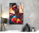 Cool Superman Glass Wall Art, glass art painting, glass art for the Wall
