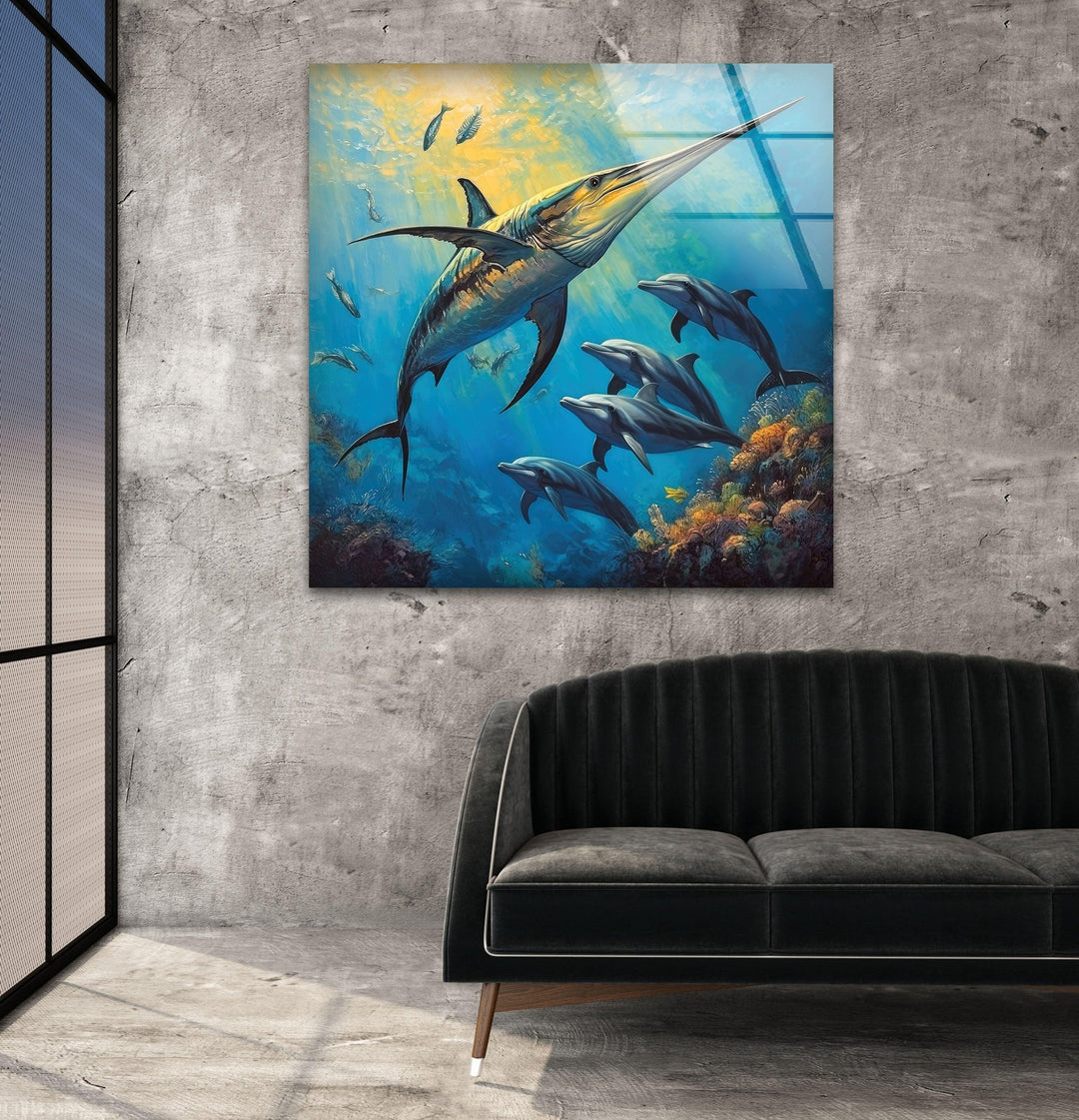 Swordfish Glass Wall Art glass pictures for Wall, glass prints wall art
