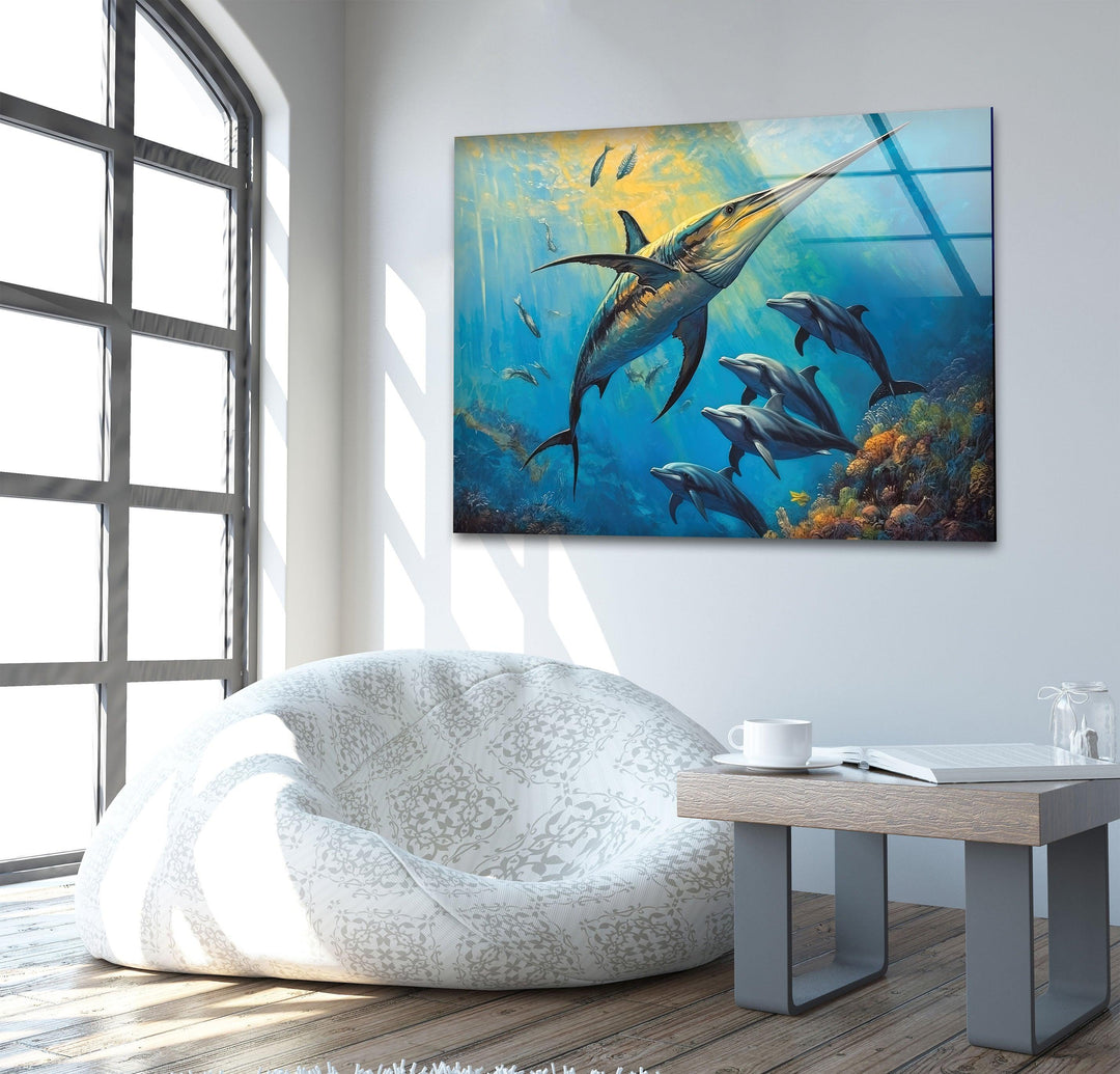 Swordfish Glass Wall Art glass photo prints, glass picture prints
