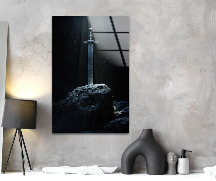 Sword in the Stone Excalibur Cool Glass Art & Wall Art Home Decor