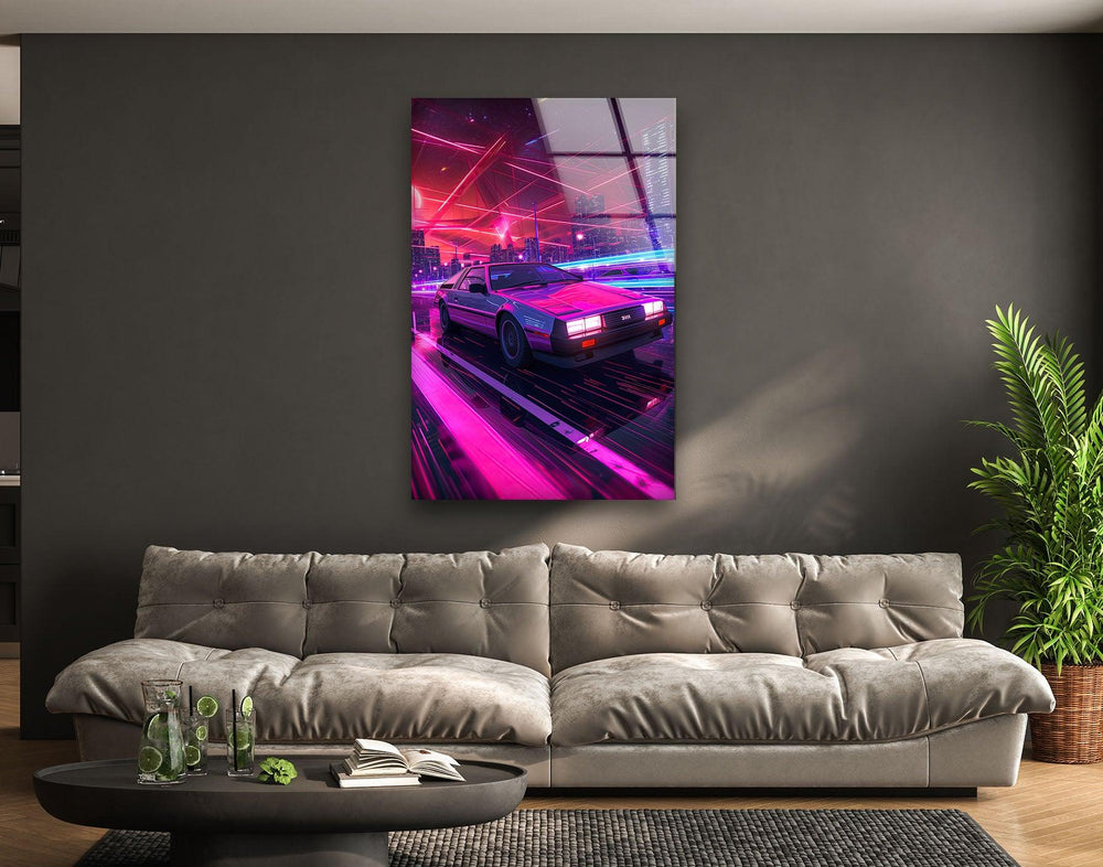 Retrowave Pink Glass Wall Art art glass wall art, glass wall art pictures
