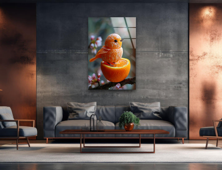 Tangerine Bird Glass Wall Art art glass wall art, glass wall art pictures