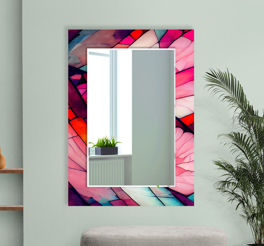 Colored Stained Design Wall Mirror Bedroom Mirror
