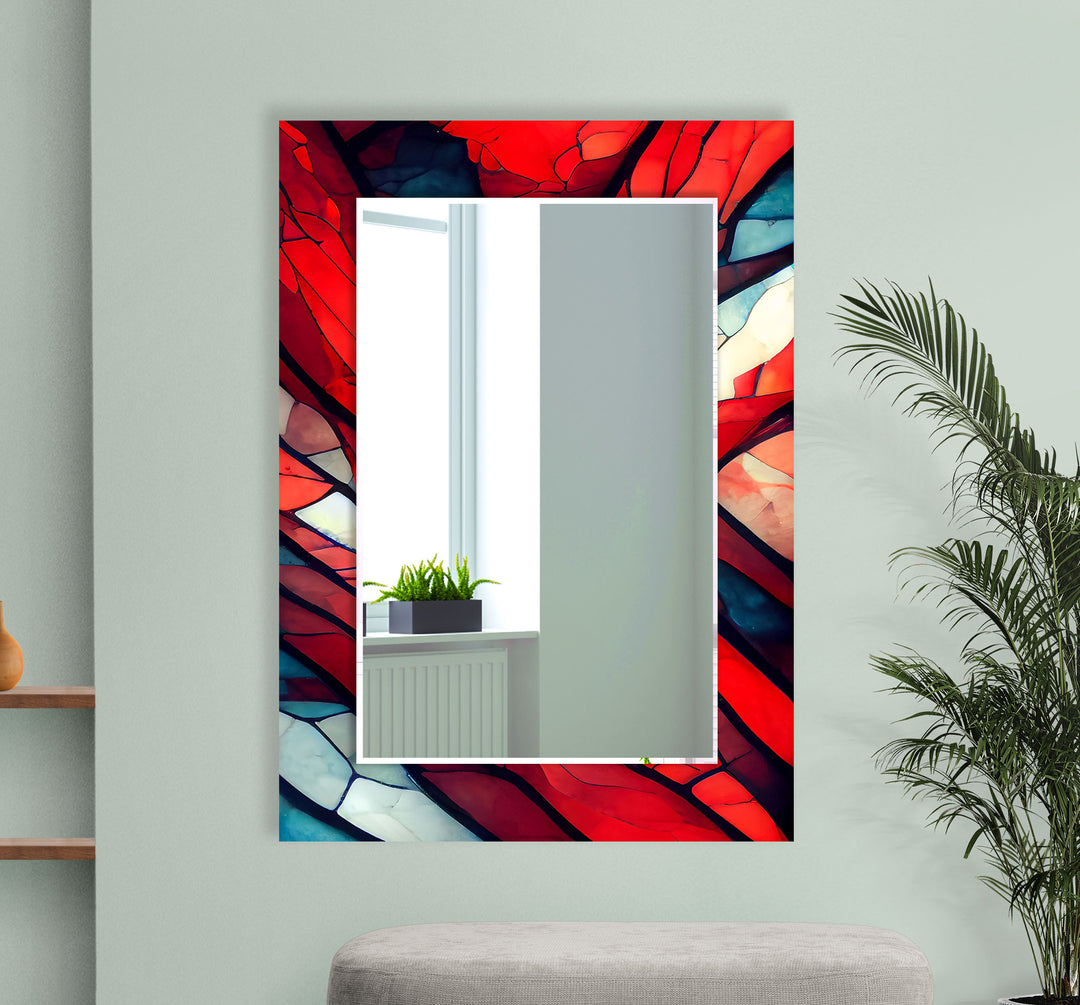 Red Abstract Wall Mirrors lighted mirror
