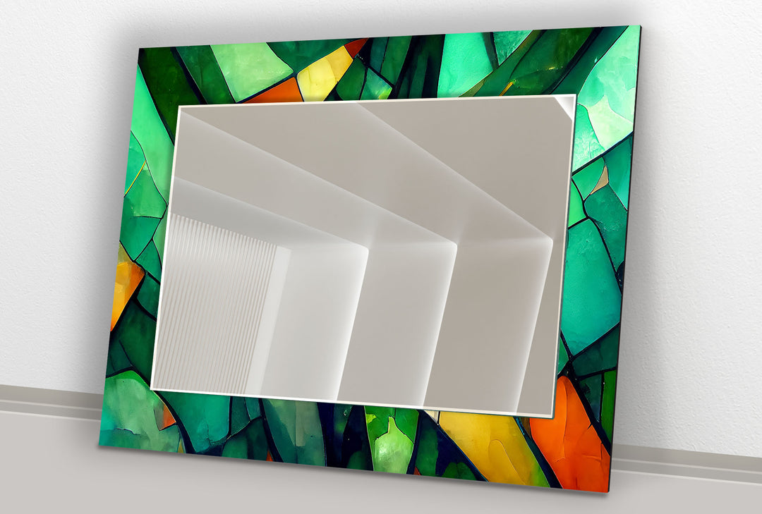 Green Stained Wall Mirror mirror wall art
