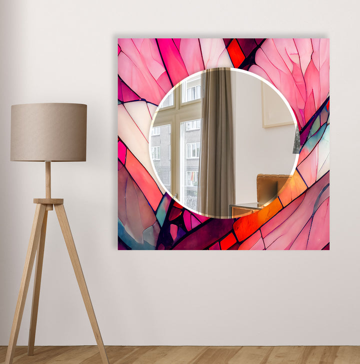 Colored Stained Design Wall Mirror Gold Wall Mirror
