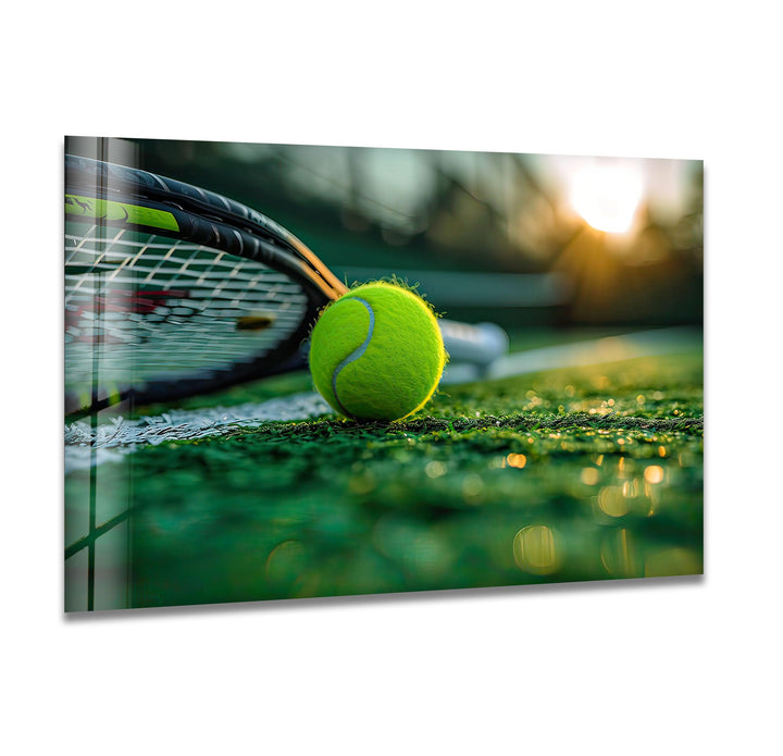 Tennis Ball & Racket Glass Wall Art art glass wall art, glass wall art pictures
