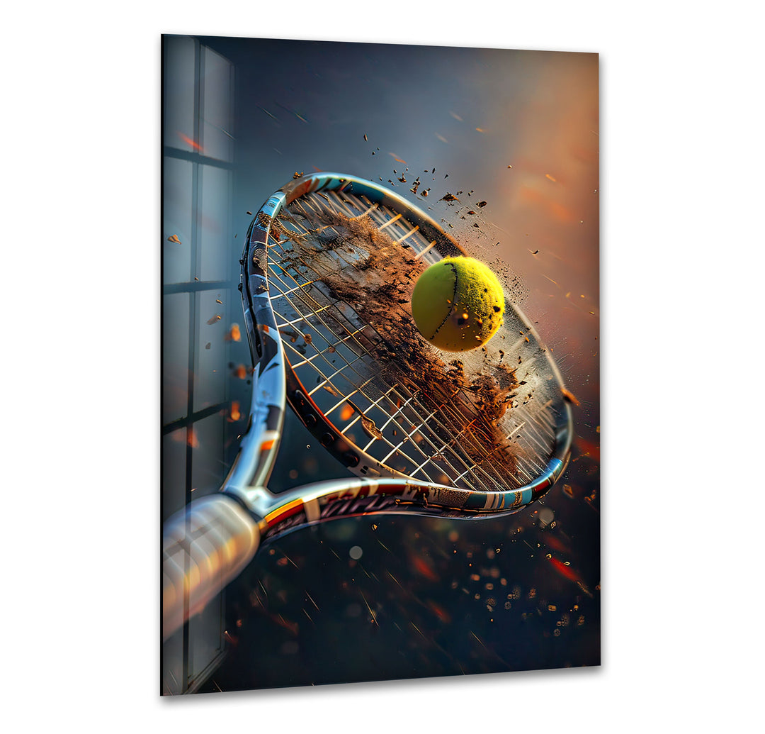 Tennis Stroke Glass Wall Art glass art painting, glass art for the Wall
