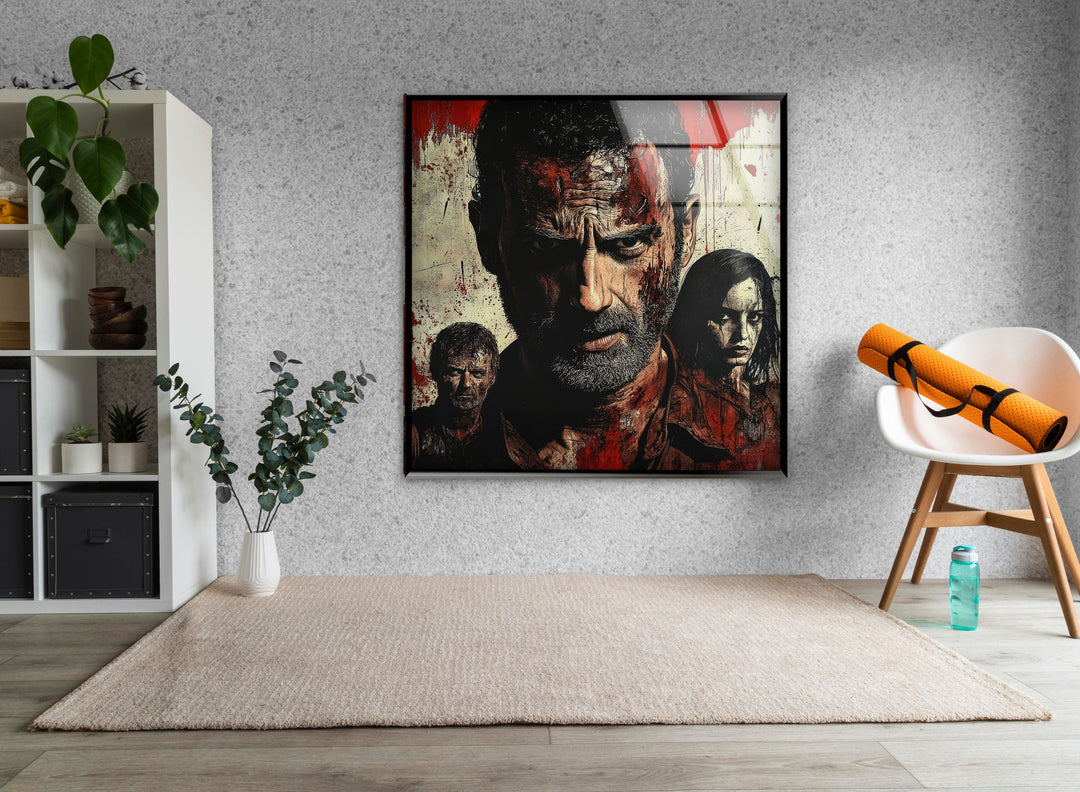 The Walking Dead Portrait Glass Wall Art stained glass wall art, stained glass wall decor
