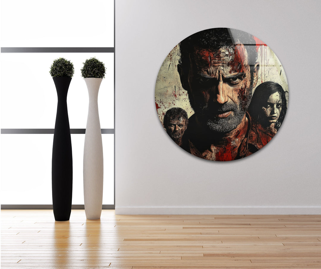 The Walking Dead Portrait Glass Wall Art custom glass pictures, glass art prints
