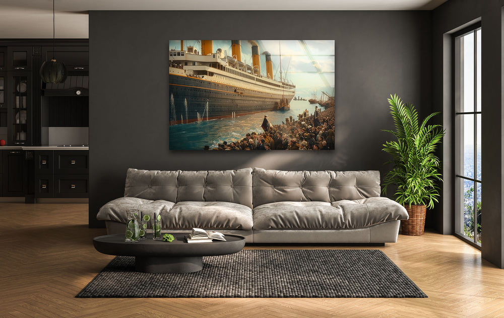 RMS Titanic Glass Wall Art, Glass Printing Wall Art, Print photos on glass