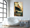 Titanic Ship With Waves Glass Wall Art