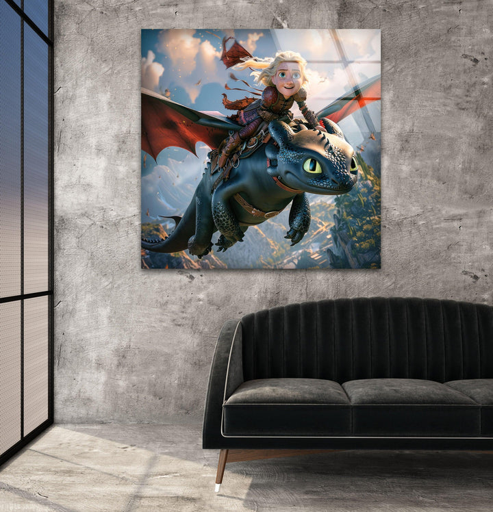 How to Train Your Dragon Glass Wall Art, glass image printing, glass prints from photos