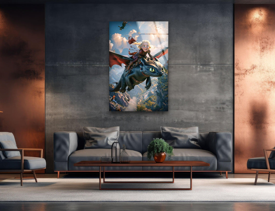 How to Train Your Dragon Glass Wall Art, photo print on glass, prints on glass wall art