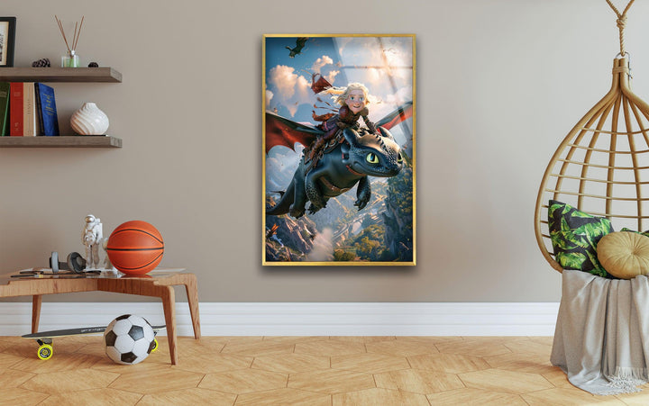 How to Train Your Dragon Glass Wall Art,            glass wall decor, glass wall art decor