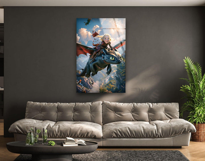 How to Train Your Dragon Glass Wall Art, custom glass pictures, glass art prints