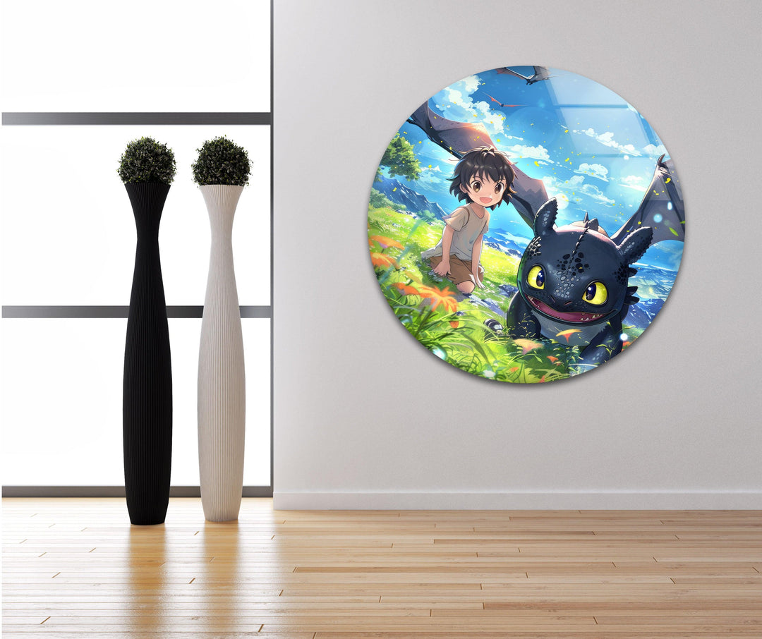 Toothless and Dragon Glass Wall Art, Glass Printing Wall Art, Print photos on glass